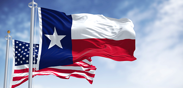 Texas and U.S flags